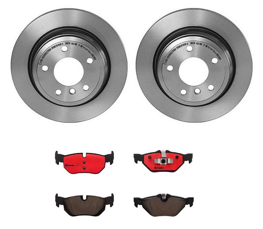 BMW Brembo Brake Kit - Pads and Rotors Rear (300mm) (Ceramic) 34216864901 - Brembo 1536386KIT